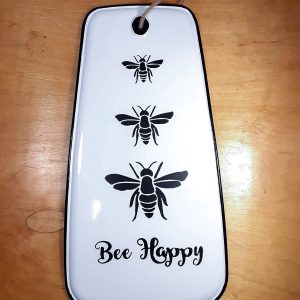 Bee Happy Metal Sign