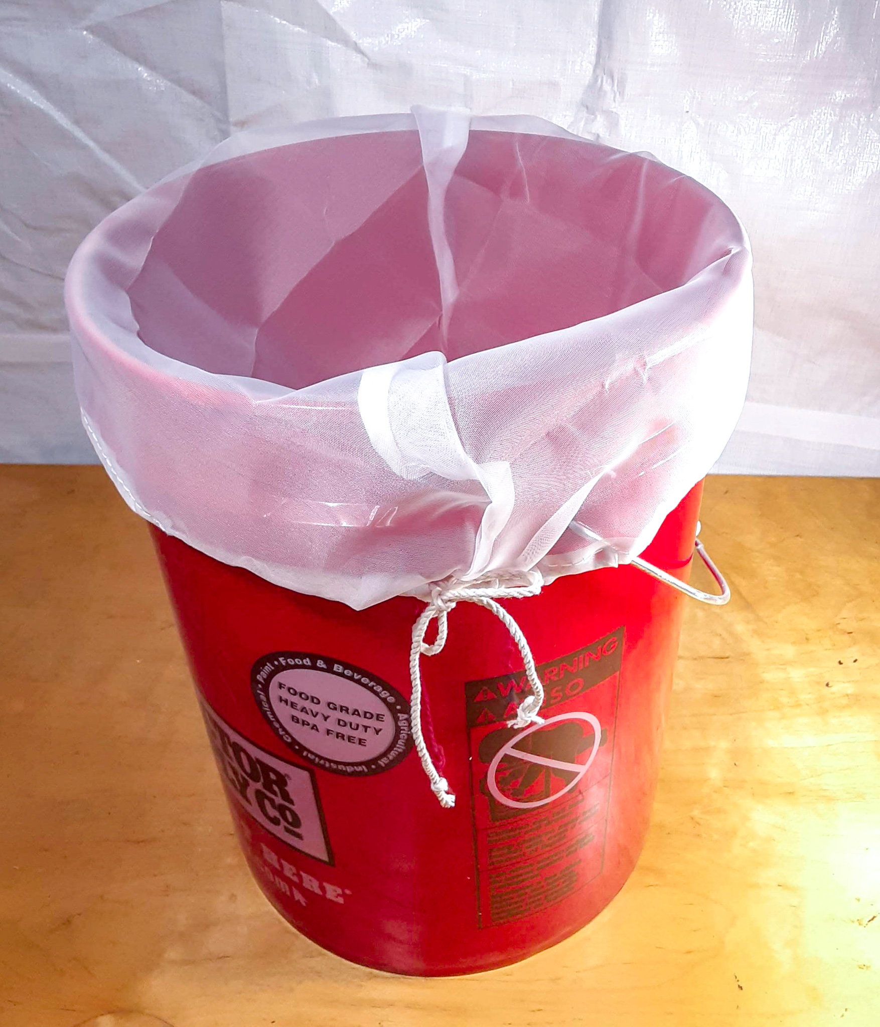 5 Gallon Filter Bag with draw string. Made of Food grade Nylon, Reusable  600 micron Mesh.