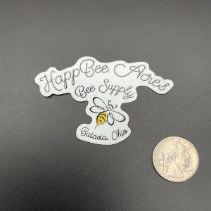 HappBee Acres Bee Supply Sticker with Logo (Batavia,Ohio)