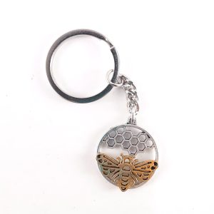 Honeycomb and Bee Keyring