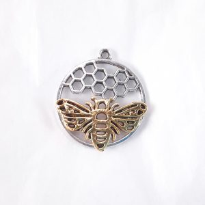 Comb and Bee Necklace Pendant