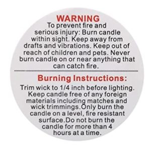 Candle Warning Label