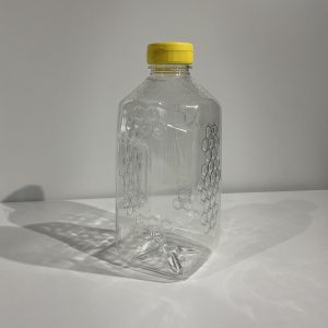 48 oz (3 lb) Square Embossed Bottle with Lid