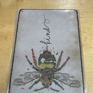 Floral “Bee” Kind Metal Sign