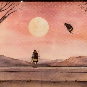 Balloon Moon Bee Canvas Print