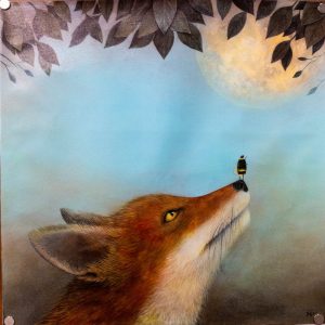 Fox with Bee Canvas Print