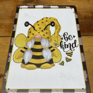 Bee Kind Gnome Metal Sign