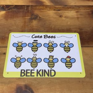 Cute Bee Metal Sign