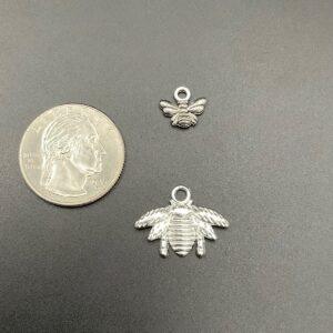 Silver Bee Charm