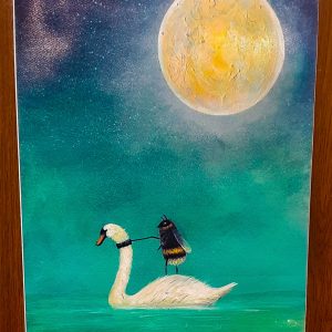 Bee with Swan Canvas Print