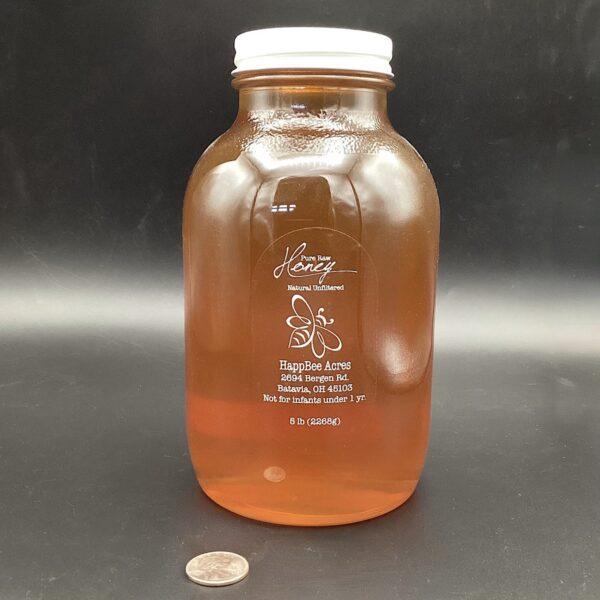 5 lb Honey in Textured Glass Jar (5lb/80oz)