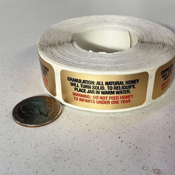 Decrystalization Label with Infant Warning