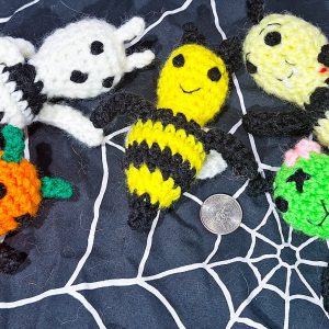 Handmade Crochet Bees - Halloween