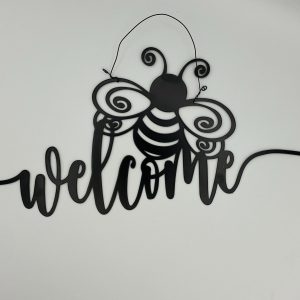 Bee Welcome Metal Sign