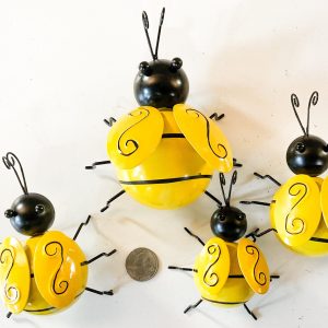 Hanging Metal Bee Family