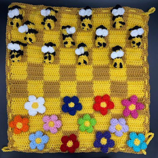 Bee and Flower Crochet Checker Board 3 Bee and Flower Crochet Checker Board