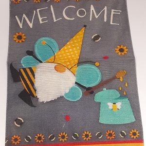 Welcome Flying Gnome Garden Flag