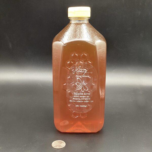 5 lb Honey in Embossed Plastic Bottle