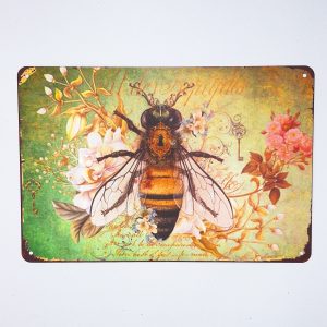 Lock and Bee Metal Sign