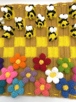 Bee and Flower Checker Board