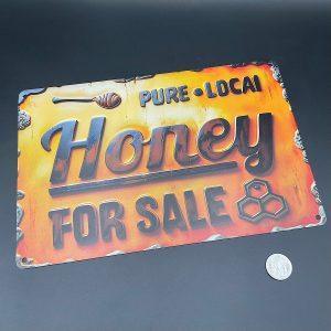 Honey for Sale Honeycomb Metal Sign Honey For Sale Honeycomb Metal Sign