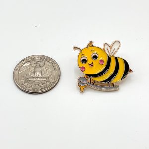 Bee with Honey Spoon Pin