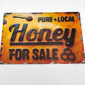 Honey For Sale Honeycomb Metal Sign