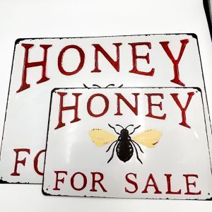 Honey For Sale with Honeybee Metal Sign