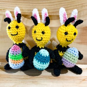 Crochet Bun-Bees : Bunny Bees with Eggs Handmade