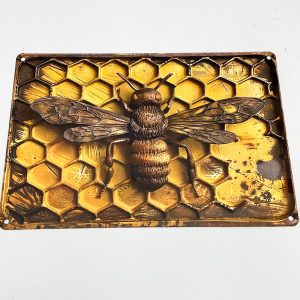 Rustic Bee Metal Sign