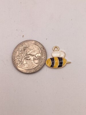 Tiny yellow bee charm