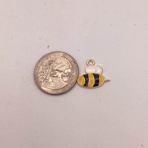 Tiny yellow bee charm