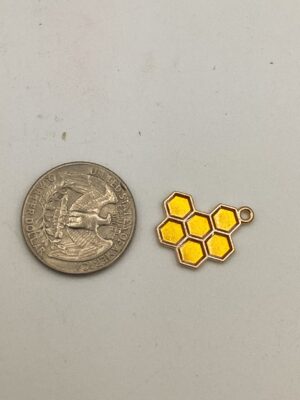 Yellow Shaded Honeycomb Charm
