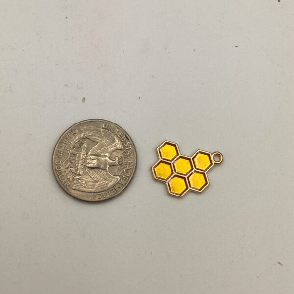 Yellow Shaded Honeycomb Charm