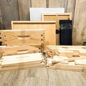 Amish Pine 10 Frame Unassembled 3 Medium Brood Kit