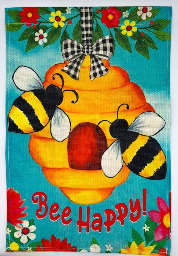 Happy Bee Garden Flag