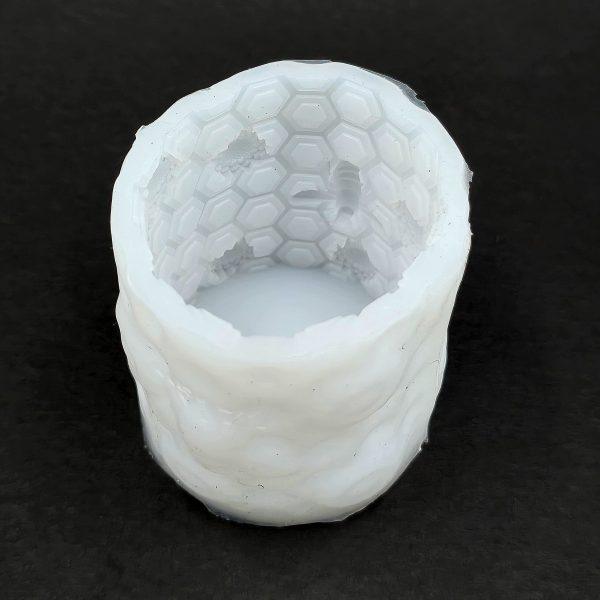 Honeycomb Embossed Pillar with Bees