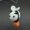 Handmade Crochet Halloween Bee Ornament - Ghost Bee