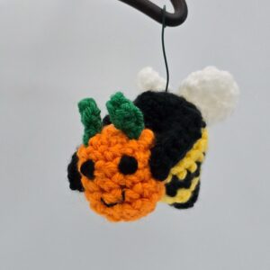 Handmade Crochet Halloween Bee Ornament - Headless Bee-Man