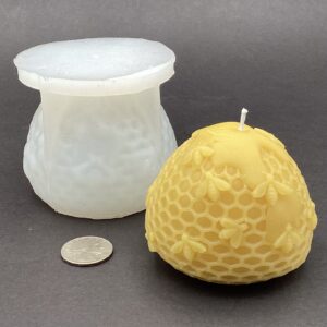 img_0751 Skep Shaped Wax Candle Mold with Honey Flowing Out of the Top