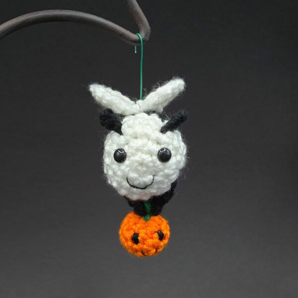 Handmade Crochet Halloween Bee Ornament