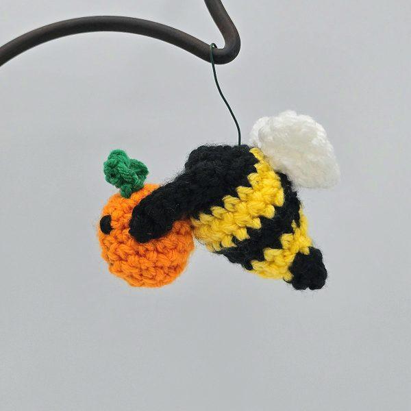 Handmade Crochet Halloween Bee Ornament