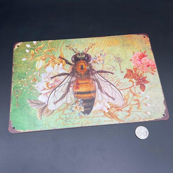 Lock and Bee Metal Sign