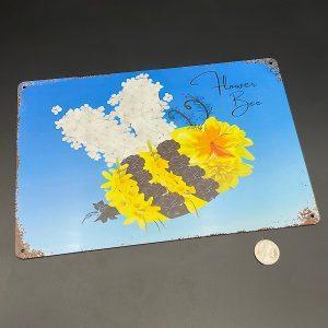 Flower Bee Metal Sign Flower Bee Metal Sign