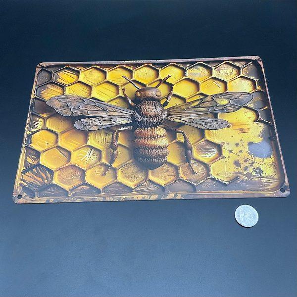 Rustic Bee Metal Sign