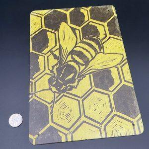 Honeycomb Bee Metal Sign Honeycomb Bee Metal Sign