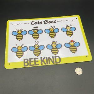Cute Bees Metal Sign Cute Bee Metal Sign