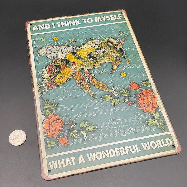 A Wonderful World Metal Sign