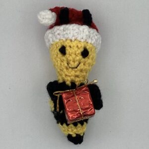 img_0627 Handmade Crochet Holiday Bee - Santa Bee