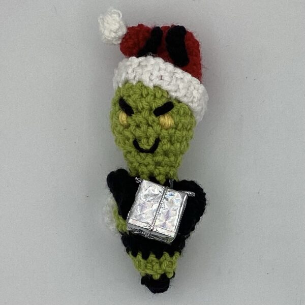 Handmade Crochet Holiday Bee - Grinch Bee
